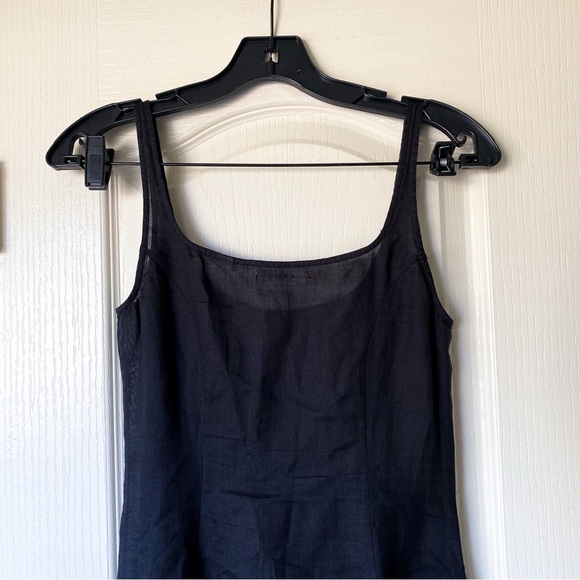Doen Lantana Dress Black Ramie Maxi Sheer Sleeveless XXS EUC - Picture 6 of 9
